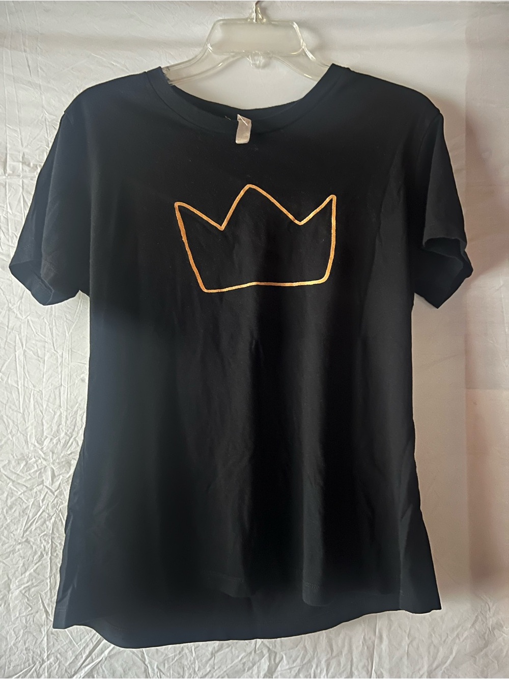 Threadless Black Short Sleeve Tee with Gold Crown Graphic